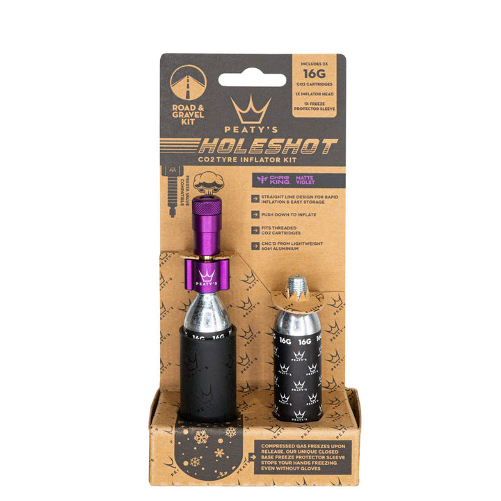 Peaty's Holeshot CO2 Inflater Road and Gravel Violet